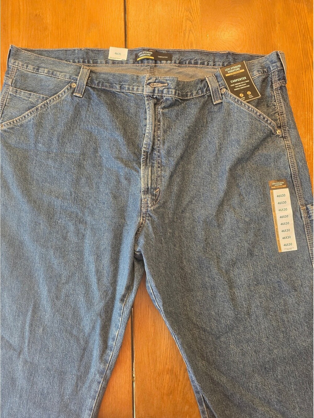 Levi Strauss Signature Carpenter Jeans 46x30 Blue Denim Workwear